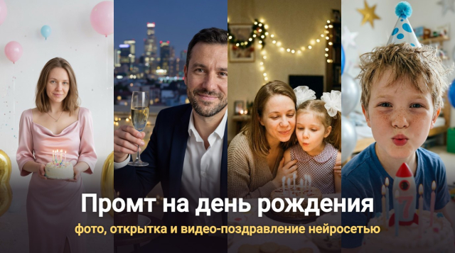 Промт на день рождения: фото, открытка и видео-поздравление нейросетью – 25 готовых идей